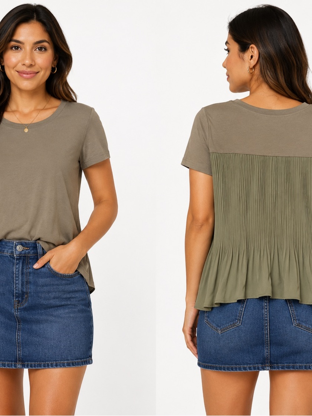 Ellen Tracy Pleated Hem Top – Size Medium
